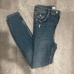 Zara dark wash high waisted skinny jeans